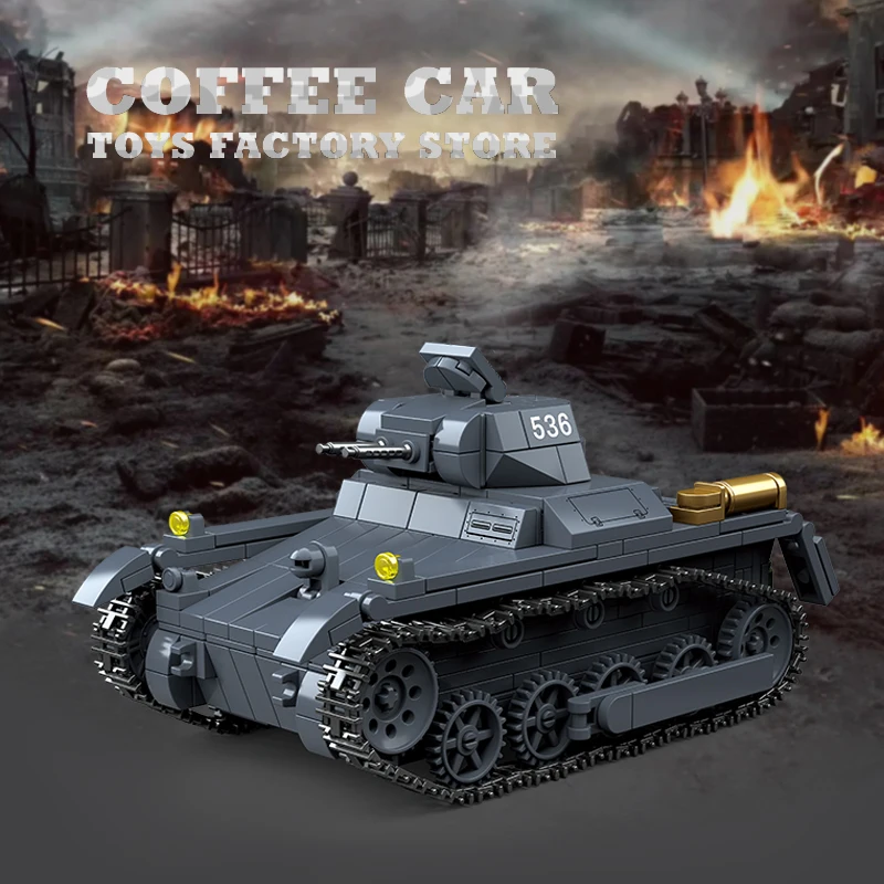 WWII Military Tank MOC Bricks Model Classic Light Armored Vehicle Building Blocks Army Soldier Toys Boy Children Christmas Gifts