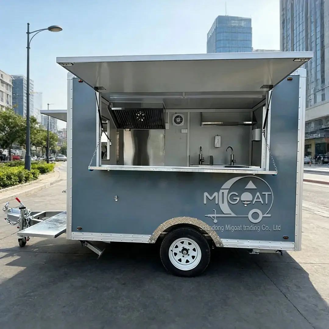 

Коммерческий мобильный грузовик для еды, прицеп для общественного питания на открытом воздухе с раковиной для хранения продуктов питания, деловой кухни на колесах