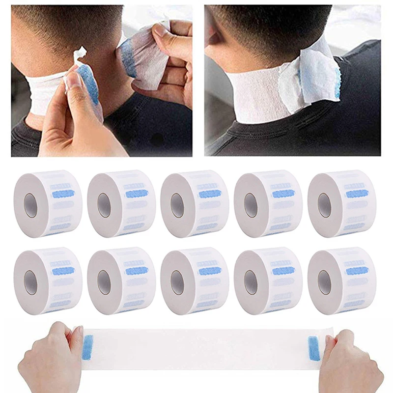 2/5/10 Rolls Disposable Barber Neck Paper Professional Salon Adjustable Hair Cutting Collar Covering Hairdressing Supply Barber