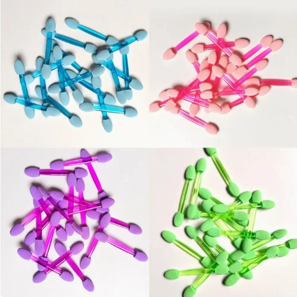 10 Stück doppelseitige Lidschatten-Stick-Pinsel, tragbar, mit Aufbewahrungsbox, Doppelkopf, Latex-Schwamm, mehrfarbig, Beauty-Set-Pinsel