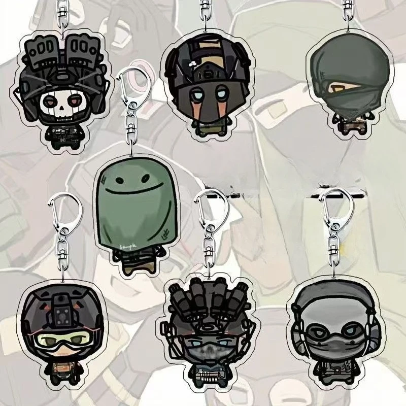 Warrior Calling Ghost Soap Keegan Game Acrylic Keychain Duty Peripheral Cartoon Q Version Backpack Decoration Hanging Ornament