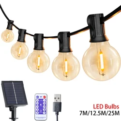 Festón Solar LED globo G40 cadena de luces Hada al aire libre para fiesta de Navidad jardín guirnalda decorativa lámpara calle Patio trasero