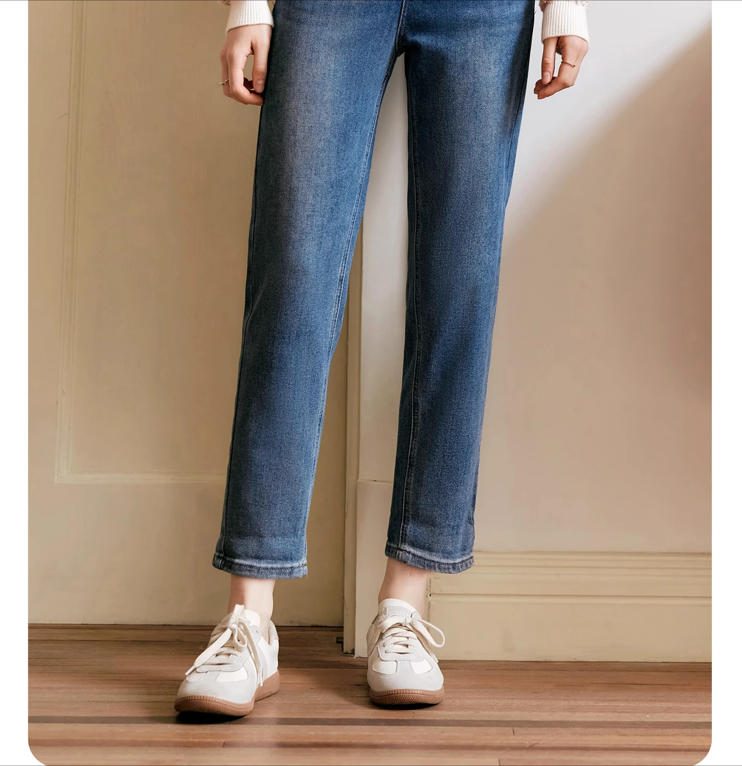 OLrain Cotton Straight Jeans Women 2025 Spring Summer Solid High-waist Female Streetwear Pencil Full-length Pants N56QA92961