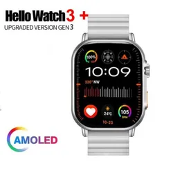 Hello Watch 3 Plus Smart Watch 2.04 Inch 1GB ROM AMOLED Men Smartwatch Wireless Charging Bluetooth Call Local Music Photo Album