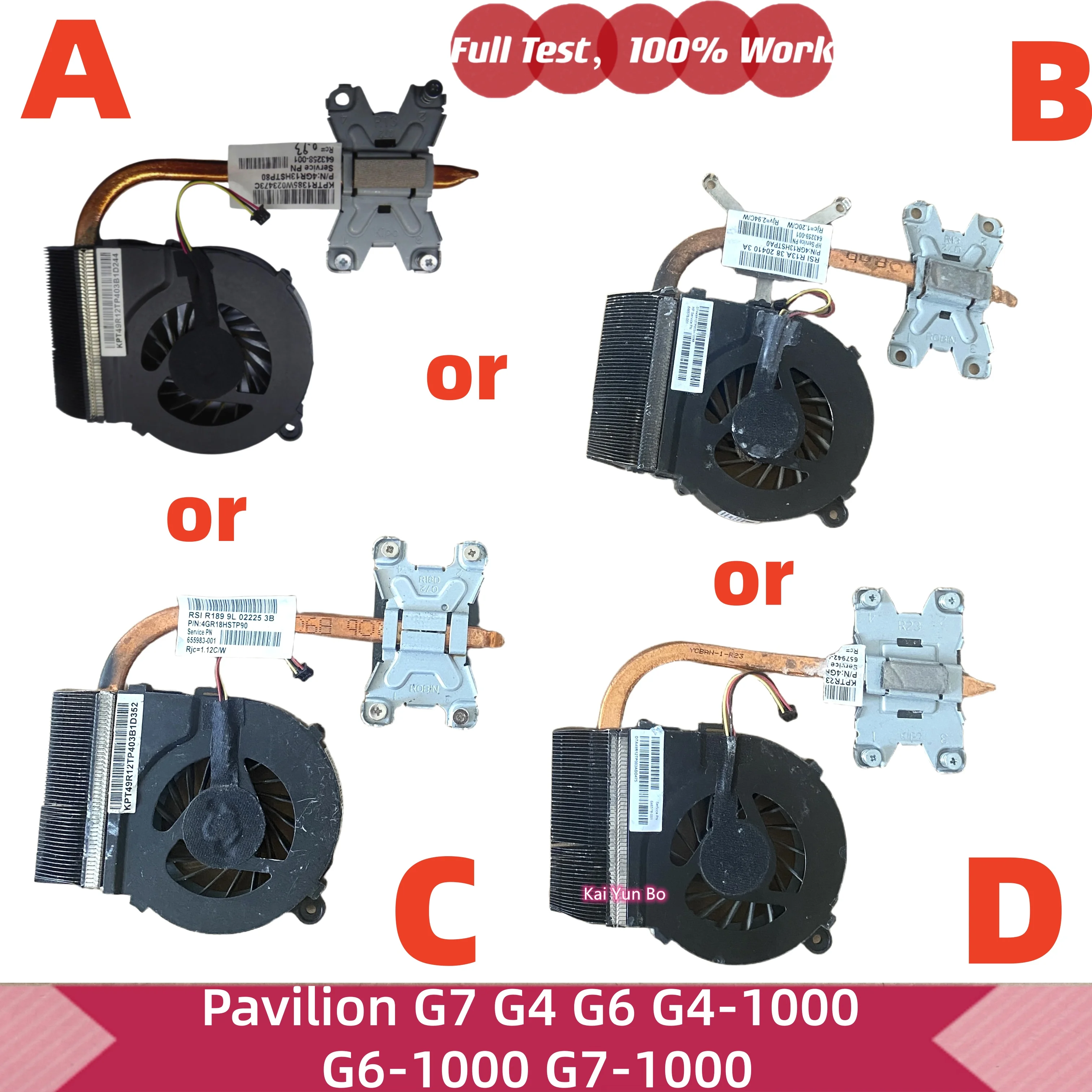 R18D R13 R12 R23 643258-001 Ventilador o disipador de calor para CPU de portátil HP Pavilion G7 G4 G6 G4-1000 G6-1000 G7-1000 643259-001 643257-001 657942-001 655983-001