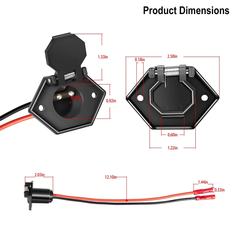 8M4000954 Stromanschluss für Trolling-Motor, 2-polig, 12V, 24V oder 36V Trolling-Motoren, für die Installation an der Bugplatte, von Angelzubehörlieferanten – Detail 8