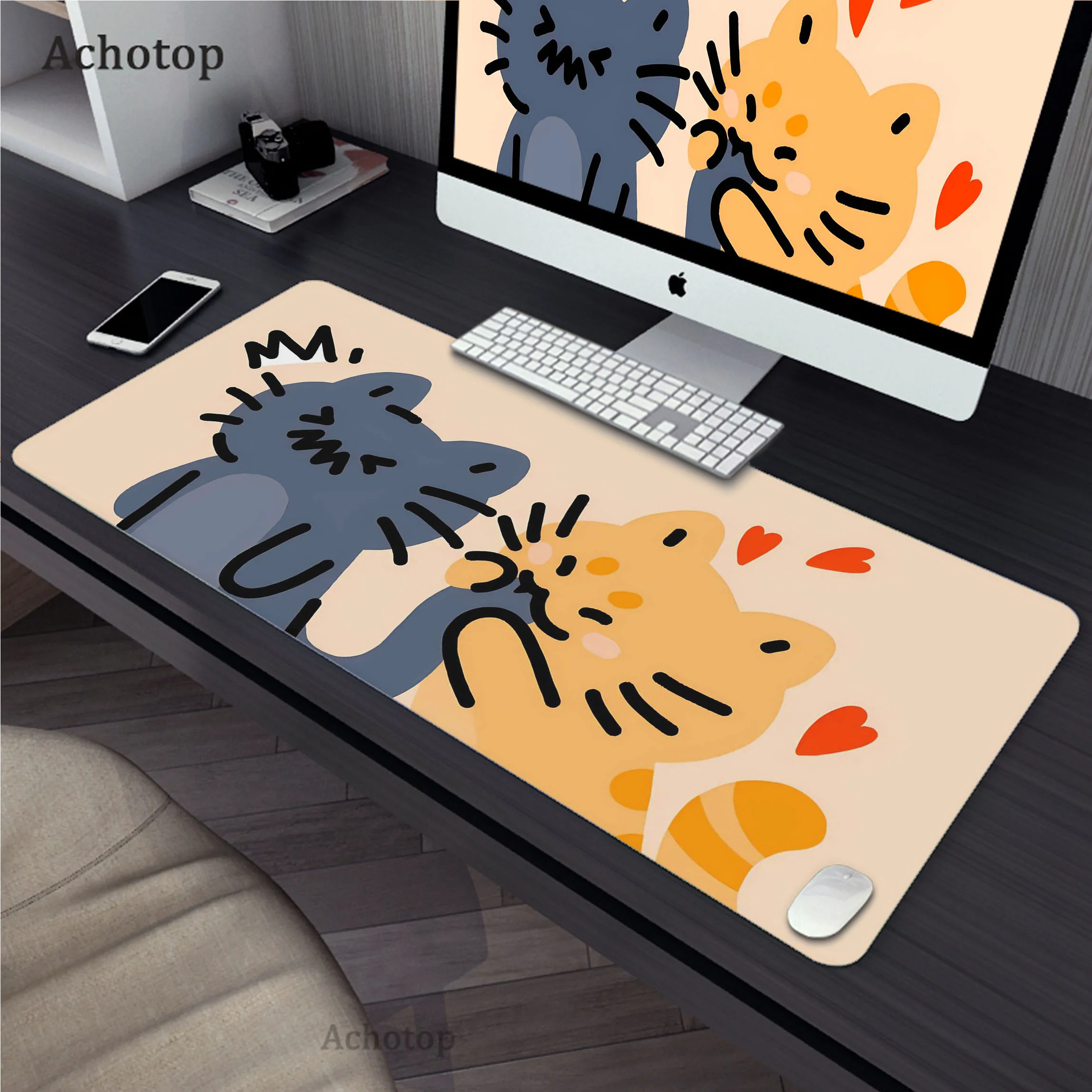 

Cute Cat Kawaii Zoon Individuality Mouse Pad Gaming Mousemat Large Desk Mat Pc Gamer Accessoires Mousepad Speed Keyboard Pads