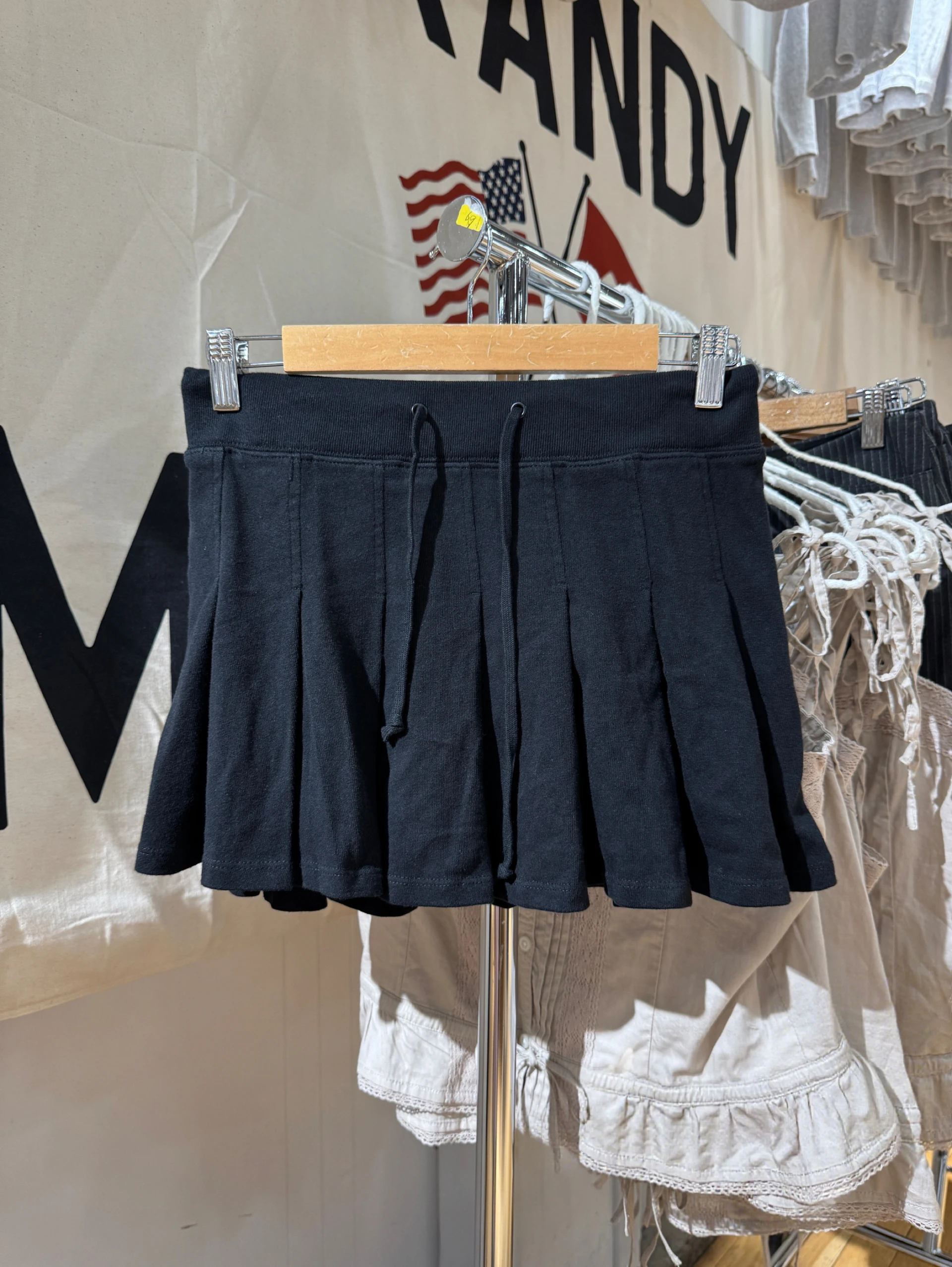 

Black Drawstring Mini Pleated Skirts Women Lace-up Elastic Waist A-line Faldas Summer Preppy Style Vintage Short Skirt Y2k New