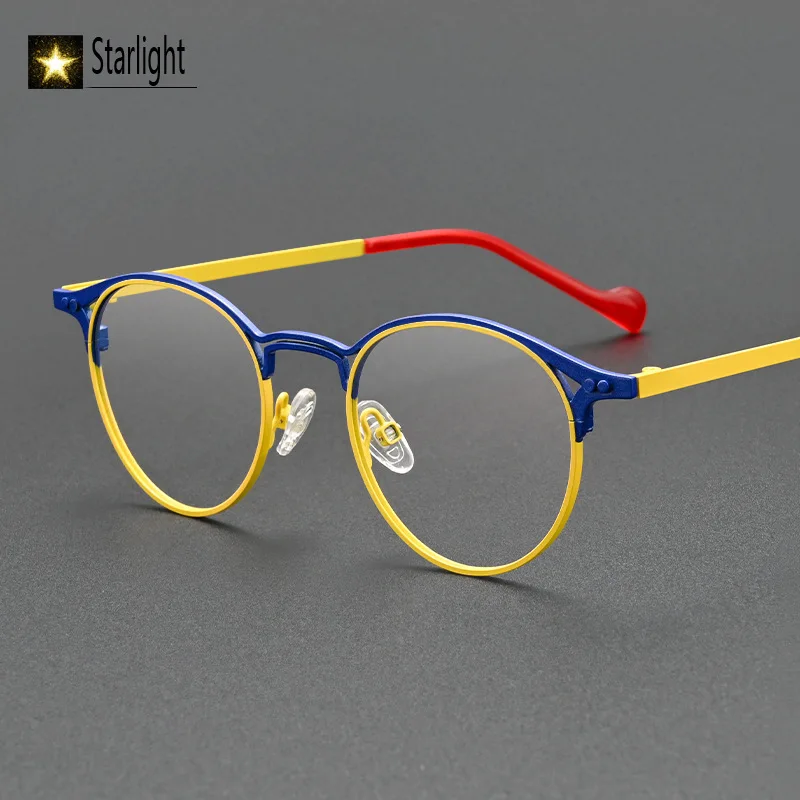 Round Metal Eyeglass Frame Men Women Optical Myopia Prescription Glasses Frame Man Ultra Light Fashion Retro Eyewear Hyperopia