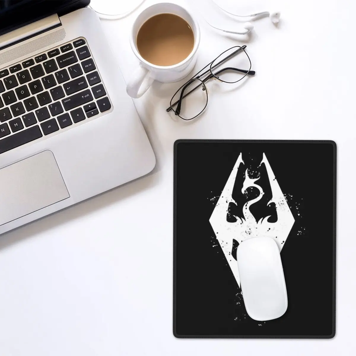 Logo Of Skyrim Perfect Gift Active Mouse Pad Gamer PC Laptop Mats Keyboard Carpet Computer Gaming Desk Mat 7x9 in 22x18 cm