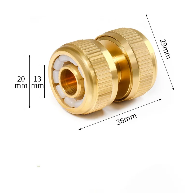 Garden Hose Connector Brass Garden Hose Adapter 1/2Inch and 3/4Inch Faucet with Sealing Washers Rings