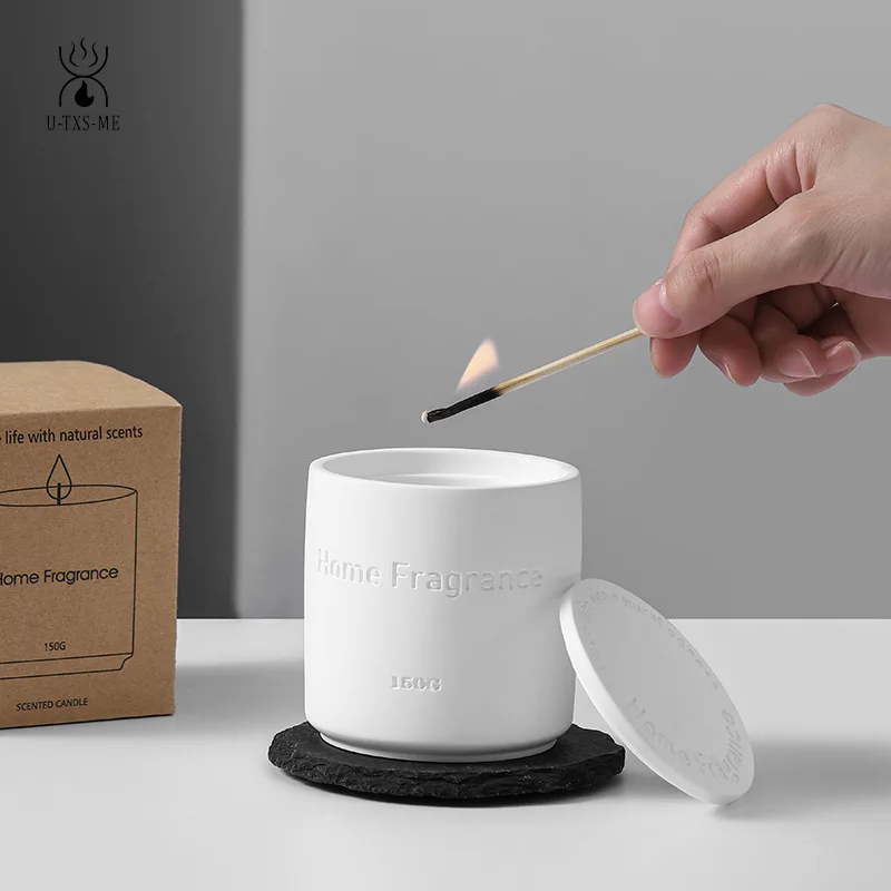 

Gypsum Flameless Candles Cup Home Decoration Handmade Soybean Candle Cup Ornament Candle Maker m