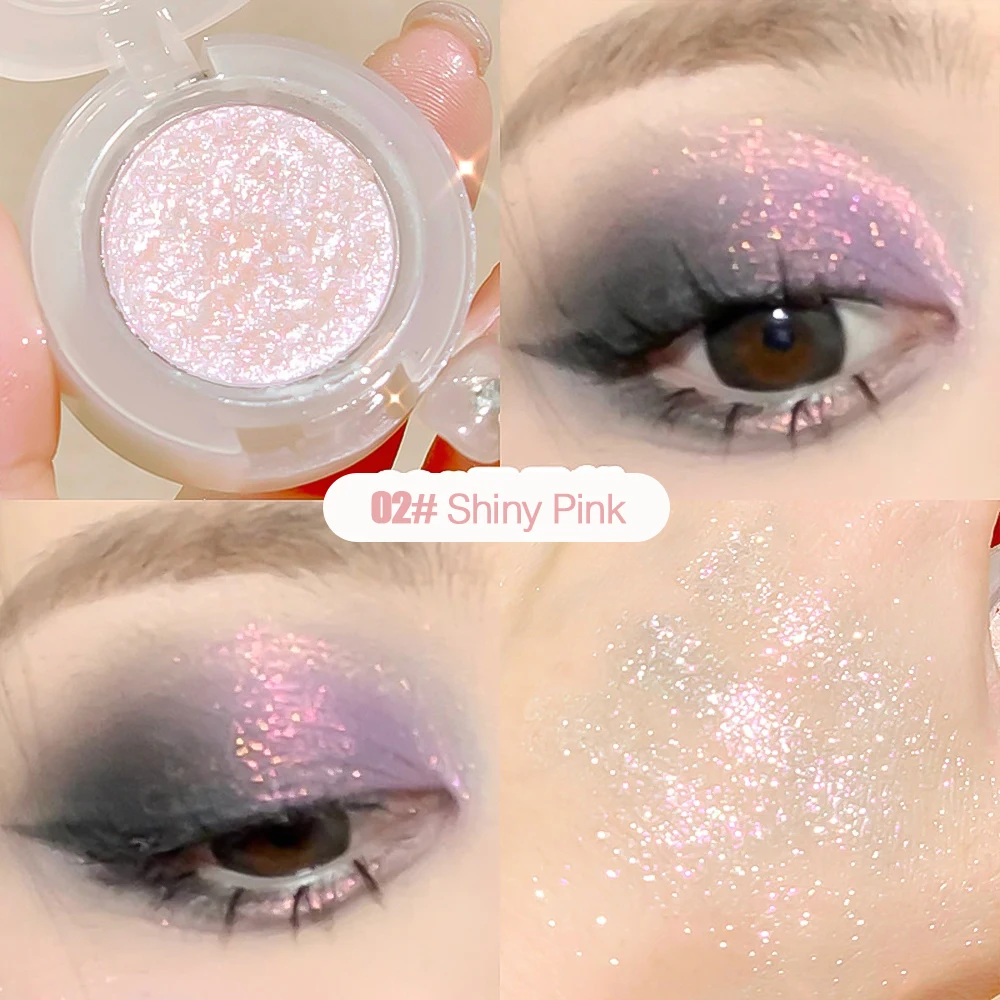 Monochrome Diamond Eye Shadow Palette Waterproof Glitter Eyeshadow Glossy Bright Shiny Highlighter Shadow Shimmer Eyes Makeup