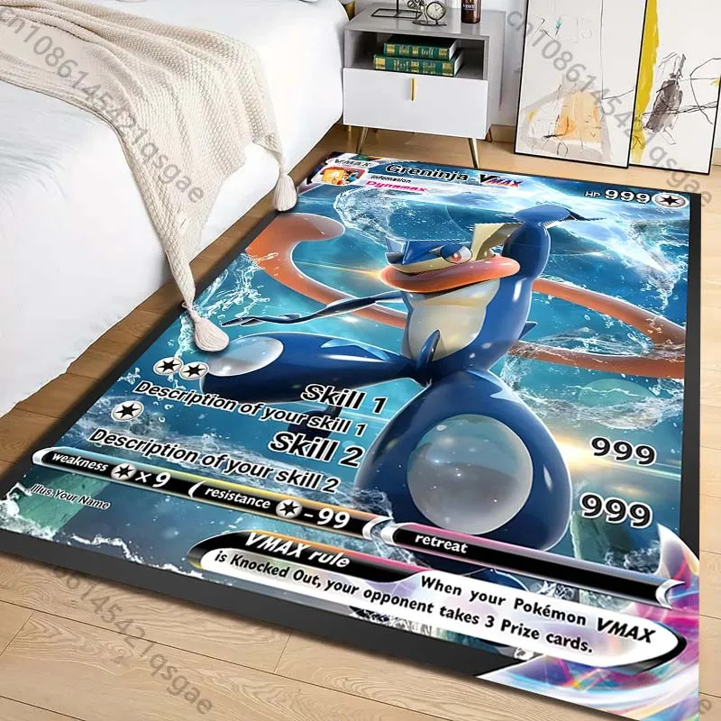 

Ковер с принтом карт Pokémon Greninja, 1 шт., для гостиной, спальни, детской комнаты, домашнего декора, придиванный коврик, игровой коврик для гардеробной