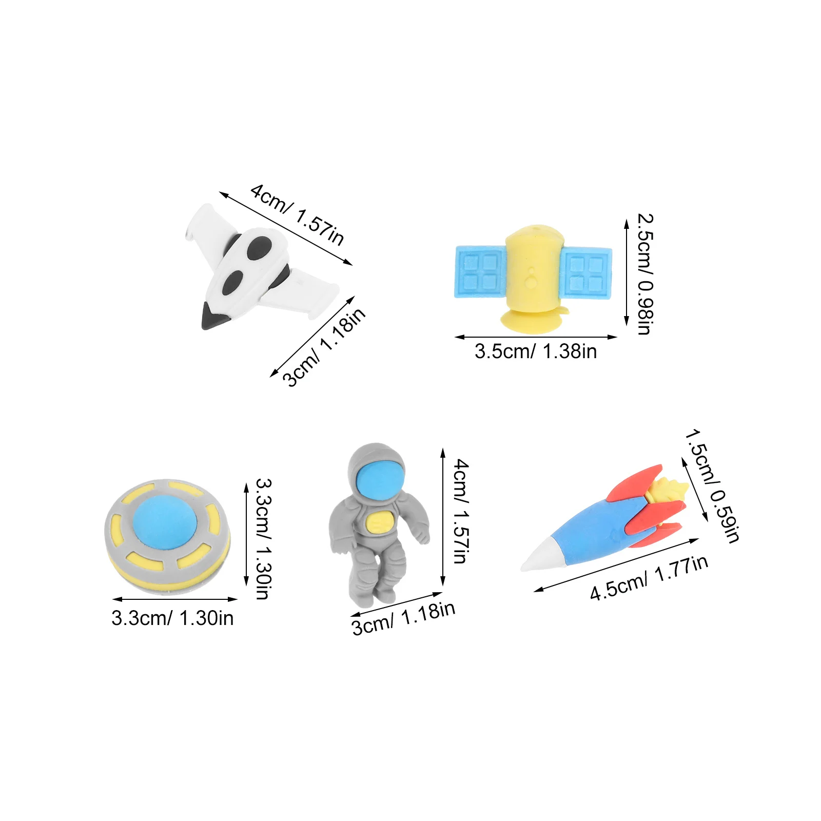 50 قطعة محايات تحت عنوان الفضاء السائبة الكرتون رواد الفضاء الصواريخ الأقمار الصناعية الإبداعية أدوات التعلم آمنة مادة Tpr لا بقايا