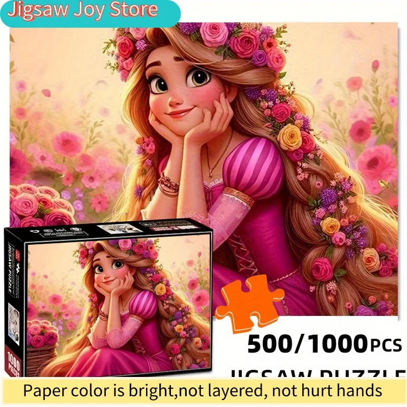 

500 деталей/Пазл «Цветочная принцесса» с длинными волосами, милый, для всей семьи, для взрослых, в изысканной подарочной упаковке, для самостоятельного творчества, декоративные украшения, высокое качество