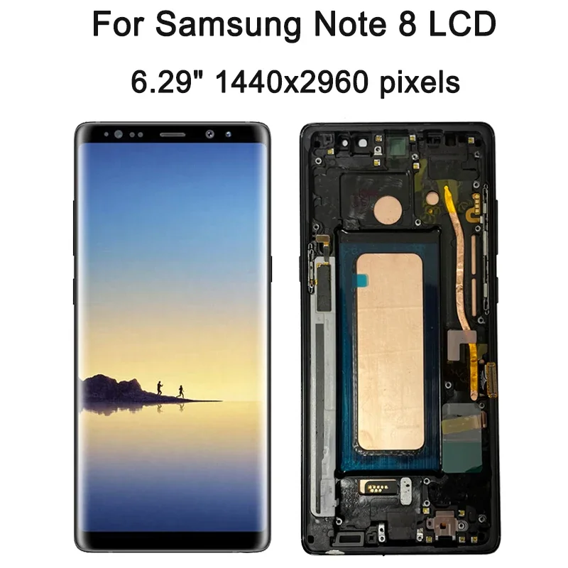 Note 8 écran d'affichage avec cadre pour Samsung Note8 N950F N950U N950W N950FD LCD écran tactile numériseur assemblée