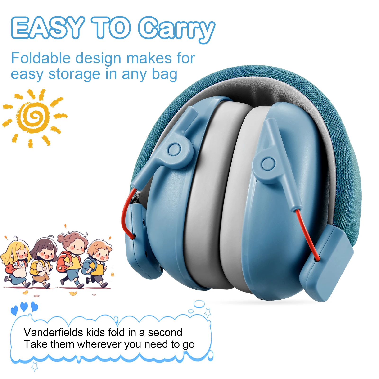 YHKEMA Kids Noise Cancelling Headphones SNR 27db Noise Reduction Ear Muffs Ear Protection Sound Proof Earmuffs Newest