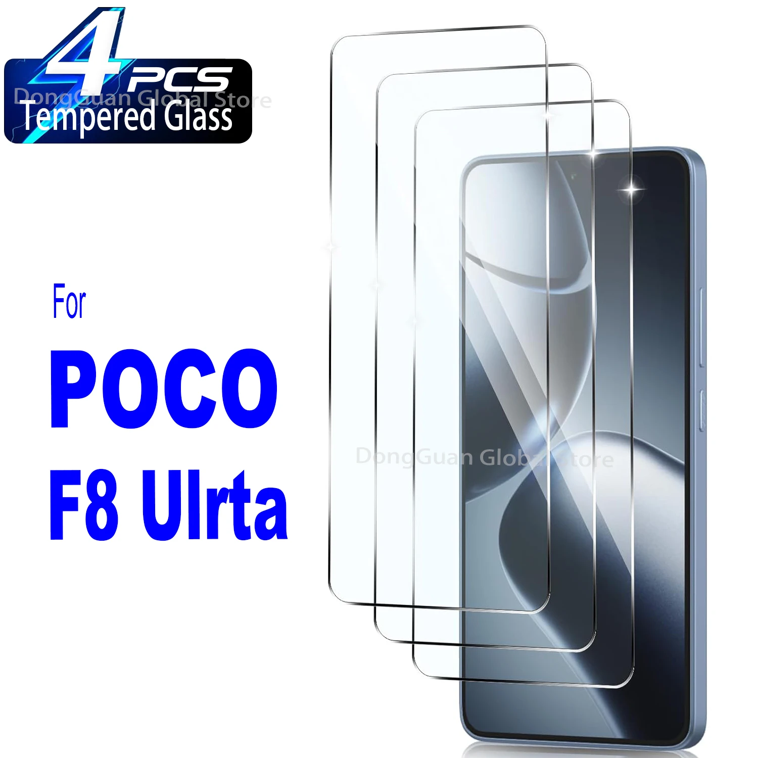 

For Xiaomi POCO F8 Ultra Tempered Glass 0.25mm 1/4Pcs Screen Protector Fingerprint Unlock Glass