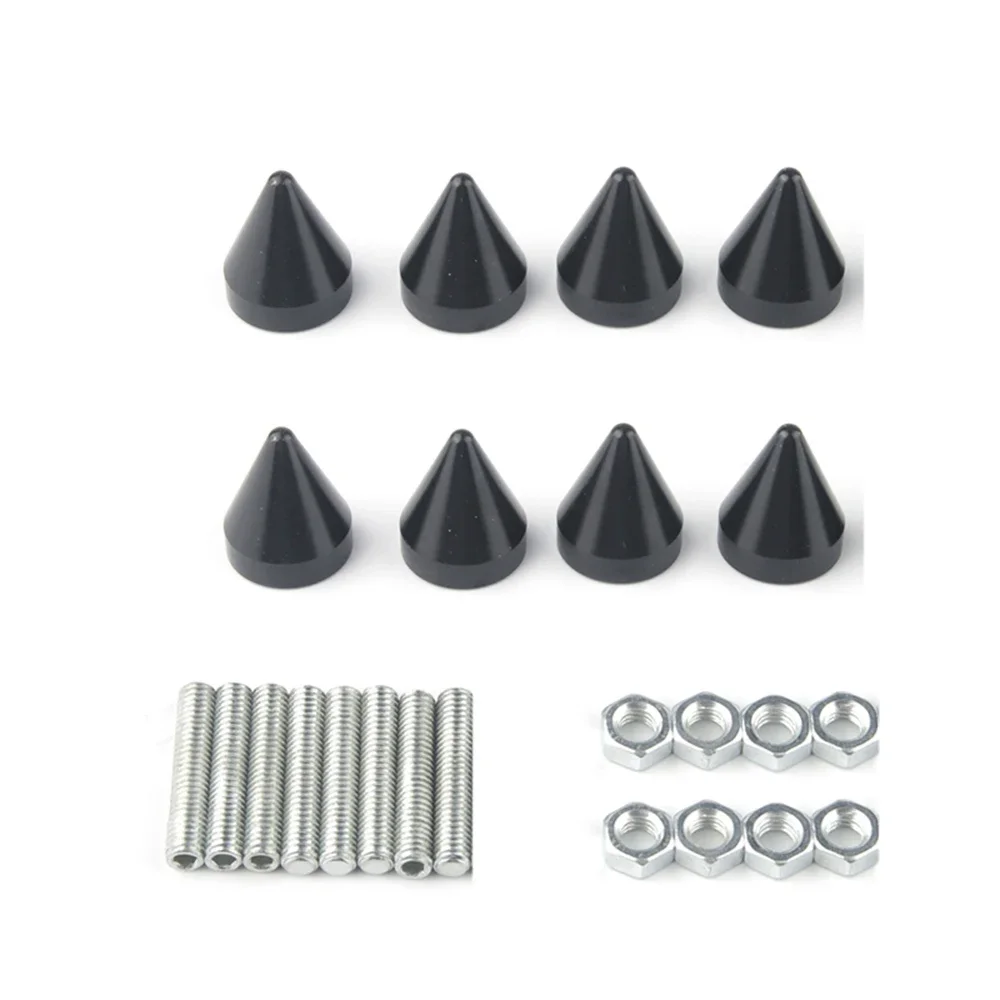 

8pcs 1 Set Aluminium + Iron Cuspate Style Car License Plate Bolts Frame M6 Screws