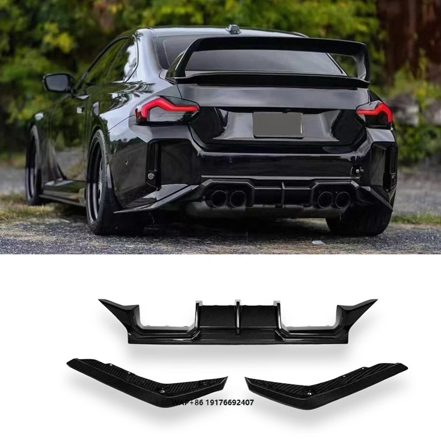 

TR Style Carbon Fiber Rear Diffuser forBMW 2 Series M2 G87 2023-IN Rear Bumper Lip Diffuser Splitter Car Bodykit