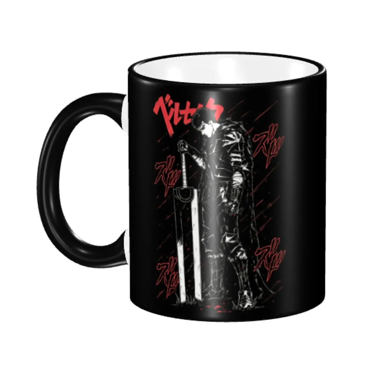 

Customized B-Berserks Mugs Manga Dark Fantasy Black Swordsman Style Ceramic Coffee Mug Creative Gift