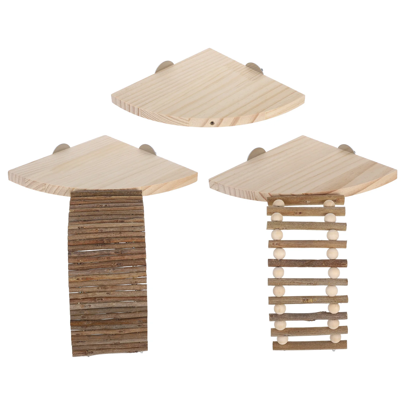 

1Set Pet Solid Wood Climbing Ladder for Hamster Cage Multi-Level Activity Structure Safe Chew-Resistant Playground for Dwarf