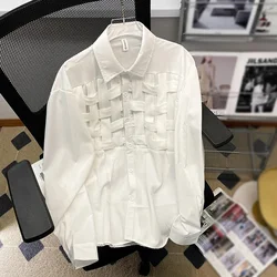 Long Sleeve White Shirts & Blouses Women's Top Trend Korean Reviews Designer Clothes Women Popular Youthful Woman Fashion Autumn