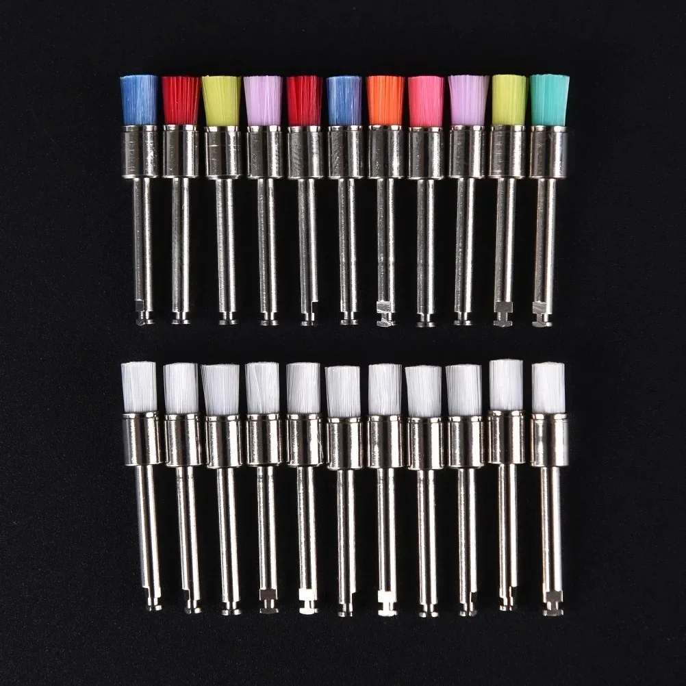 

100 шт./пакет, зубная профилактическая щетка, щетки для полировки зубов, винтовой тип, щетка с нейлоновой щетиной для удаления пятен и полировки