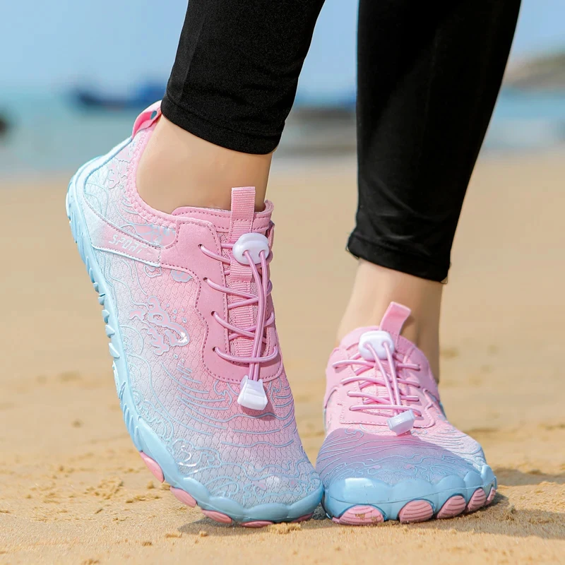 

Men Women Gradient Pink Blue Water Shoes Quick Dry Non-slip Barefoot Shoes Yoga Beach Hiking