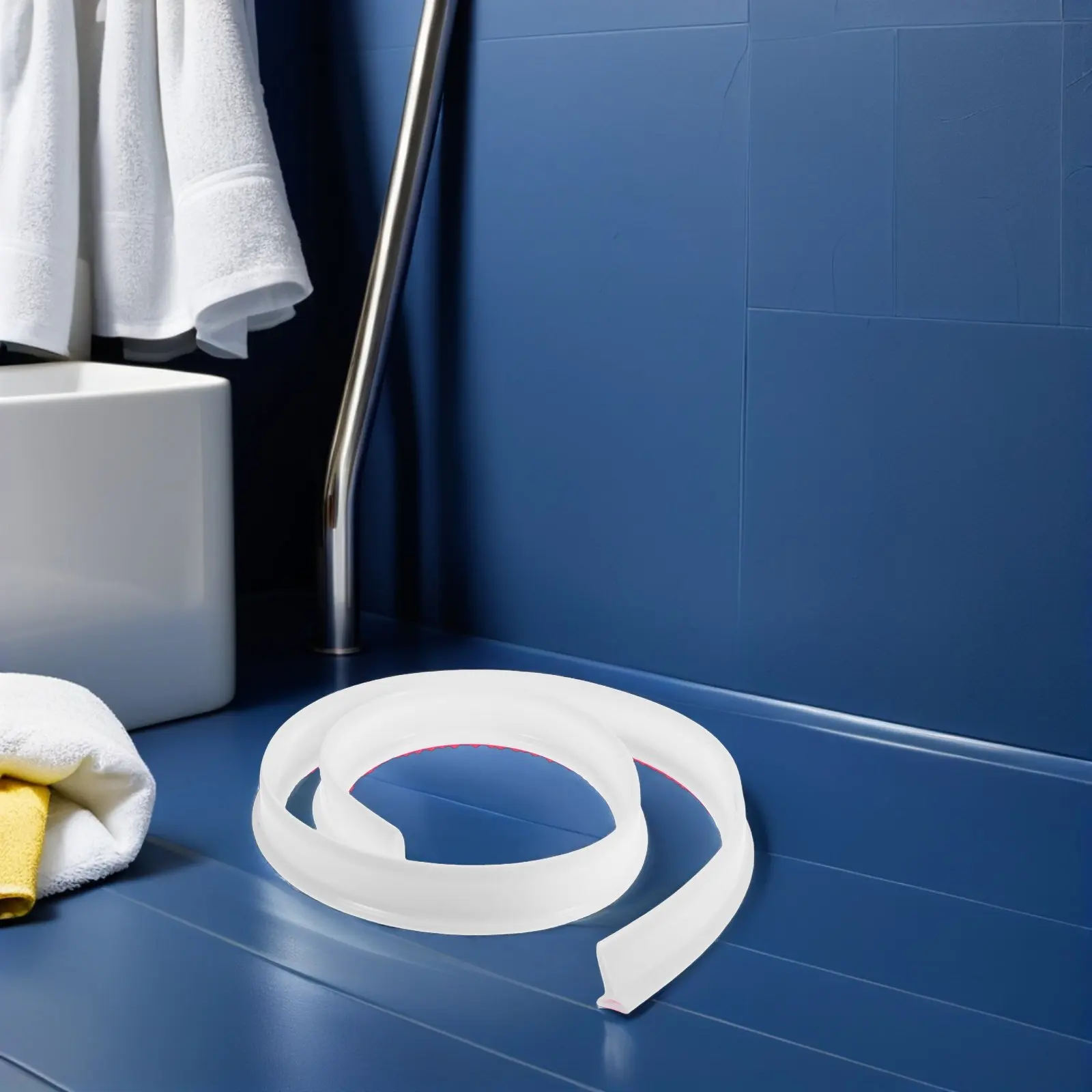

Water Retaining Strip Silicone Flexible Self-Adhesive Bathroom Waterproof Shower Tub Toilet Water Blocking Strip Splash Guard