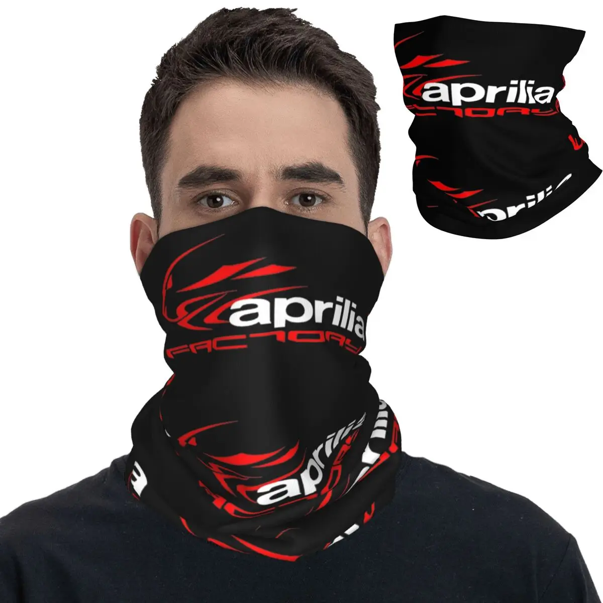 Aprilia Factory Bandana Neck Gaiter Motorcycle Racing Mask Scarf Multifunctional Headwear Outdoor Sports Unisex Adult Washable