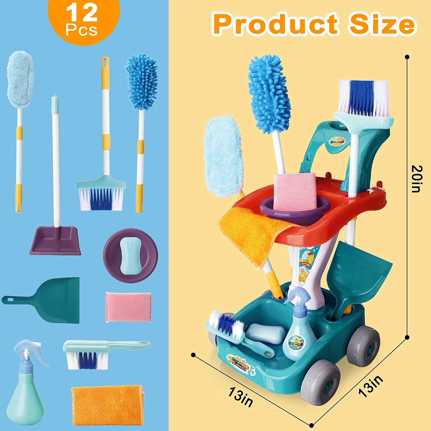 Nova Simulação Ferramenta De Limpeza Varrendo Brinquedo Vacuum Cleaner Kit de Limpeza Trolley Bebê Play House Housework Brinquedos Presentes Para crianças