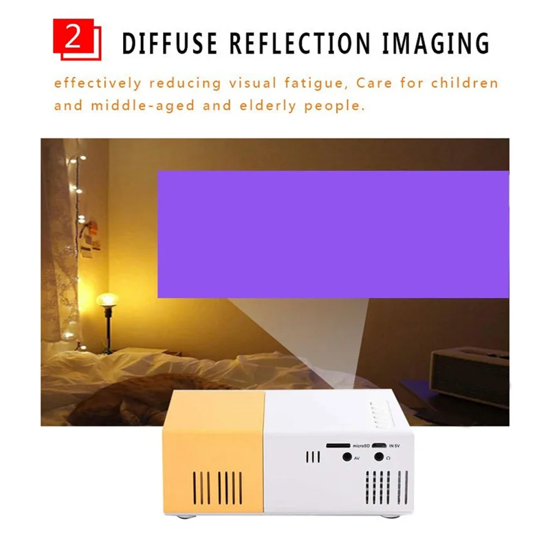 

HFES School Season Multi-Functional Classroom Mini Projector Easy To Use With EU Plug,Black-White