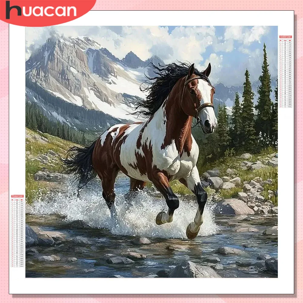 HUACAN Diamond Mosaic Horse Animal Diamond Painting Novelties 2026 Mountain Handicrafts Rhinestones Pictures Home Decor
