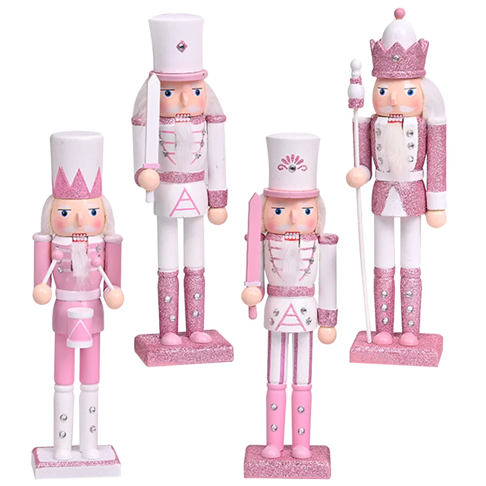 4 Pcs Christmas Nutcracker Giant 150cm Music Box Decorations Nutcrackers Figures Xmas Party Decorative Wood Girl Child