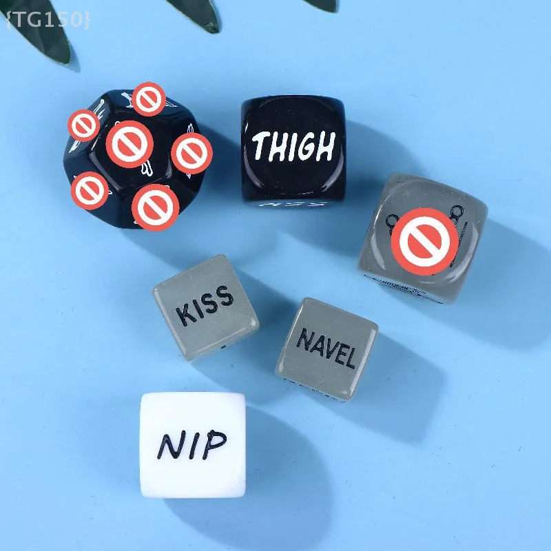 【N】 مجموعة ألعاب العلاقة الحميمة المكونة من 6 قطع، نرد رومانسي مع حقيبة قماش لتعزيز العلاقة