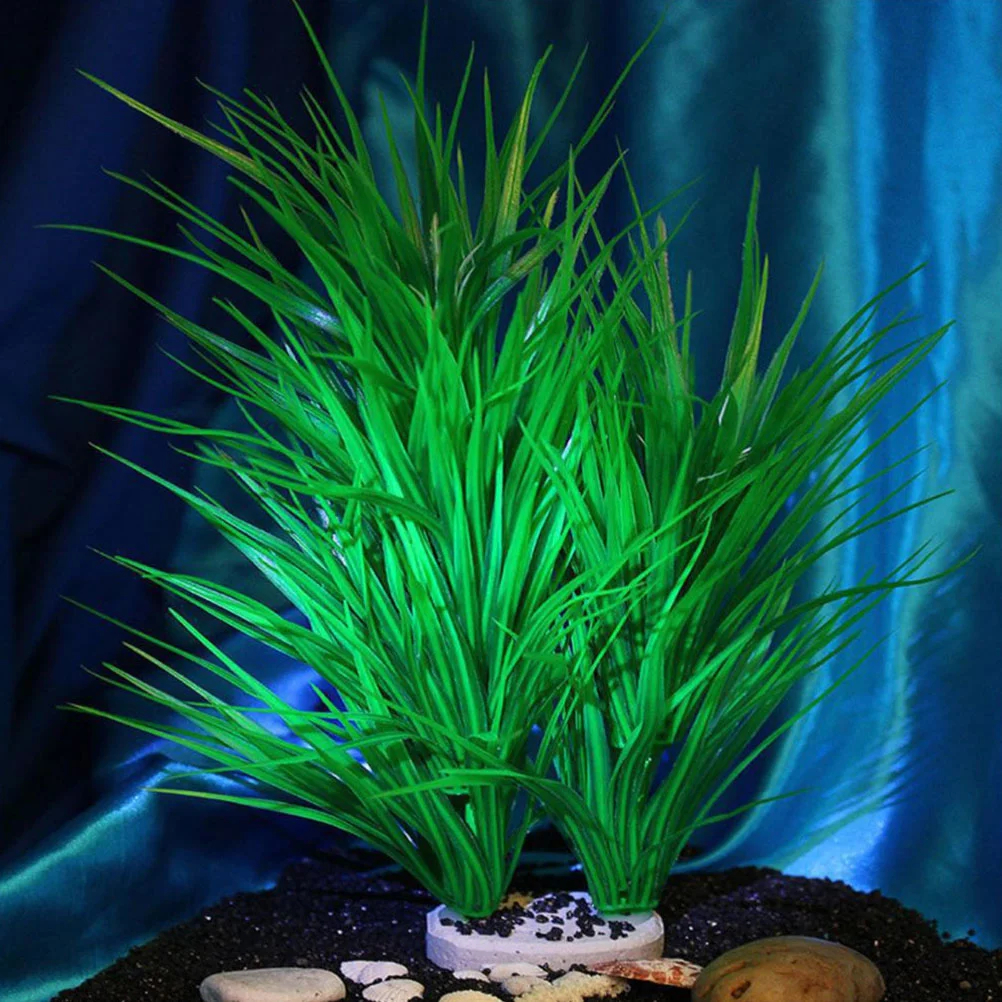 

2Pcs Vibrant Aquarium Plants Decoration Realistic Fake Water Grass Durable Reptile Terrarium Decor Aquarium Plants Shelter