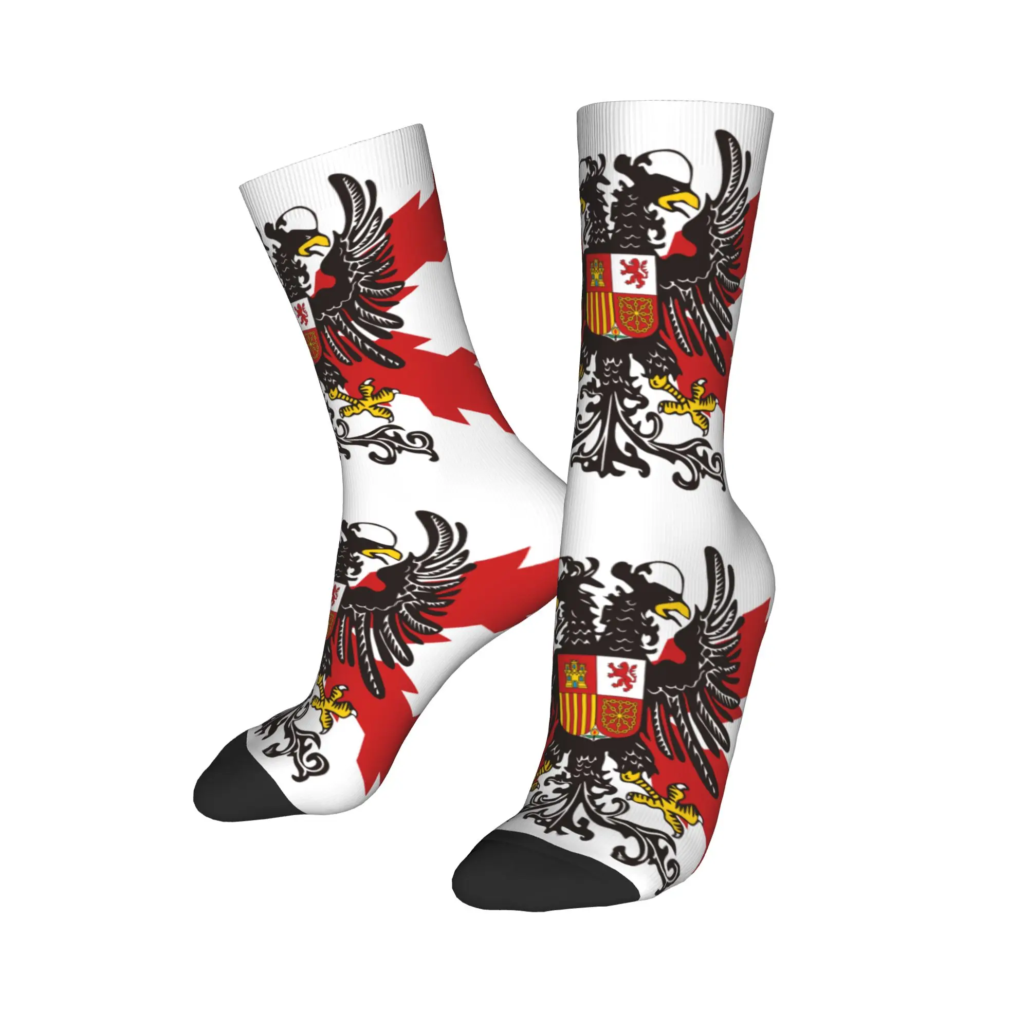 Spanish Legion Men's Crew Socks Unisex Fashion 3D Print Spain Burgundy Cross Dress Socks