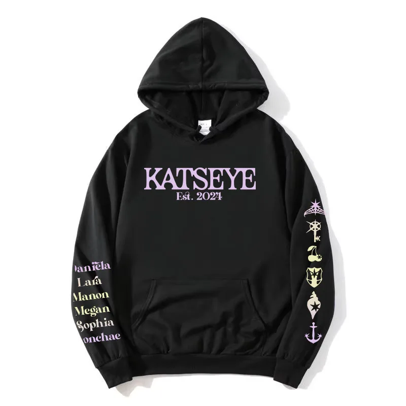 

Корейские толстовки с капюшоном для девочек KATSEYE X Toca Boca, зимняя флисовая толстовка с длинными рукавами и капюшоном, повседневная уличная одежда унисекс, женская одежда