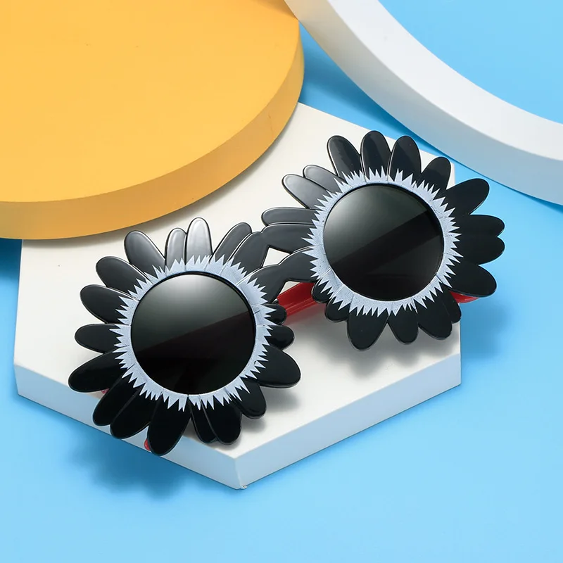 Children's Sunflower Sunflowers 2024 New Cute Boys And Girls Fashion Sunglasses Style