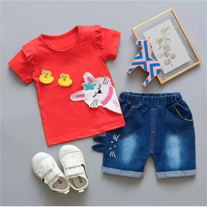 SUMMER NEW BABY WATERMELON SHORT SLEEVE TWO-PIECE 1-4 YEARS OLD LEISURE PRINTING DECORATION.