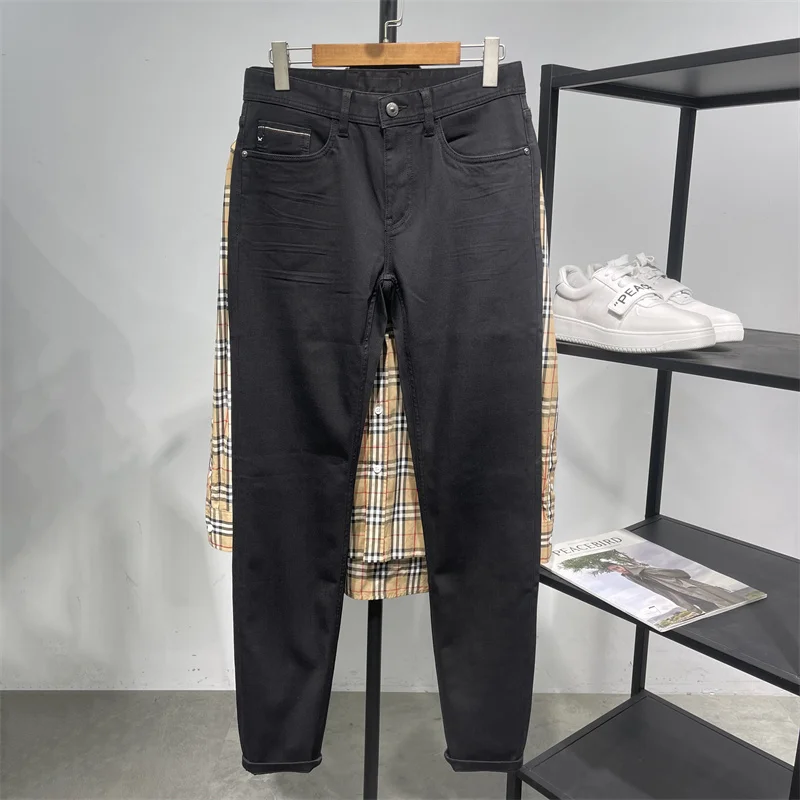 

High Elastici Anti-Wrinkle Premium Slim Fit Modal Skin-Friendly Casual Long Pants Silk Denim Jeans Youth Trendy Spring Wear