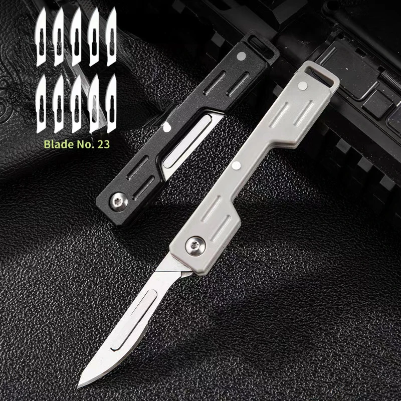 [Hot Selling] Folding Knife Stainless Steel Pocket Knife, Detachable Blade, Sharp Blade Body Outdoor Hobby Knife Craft Knife Kit