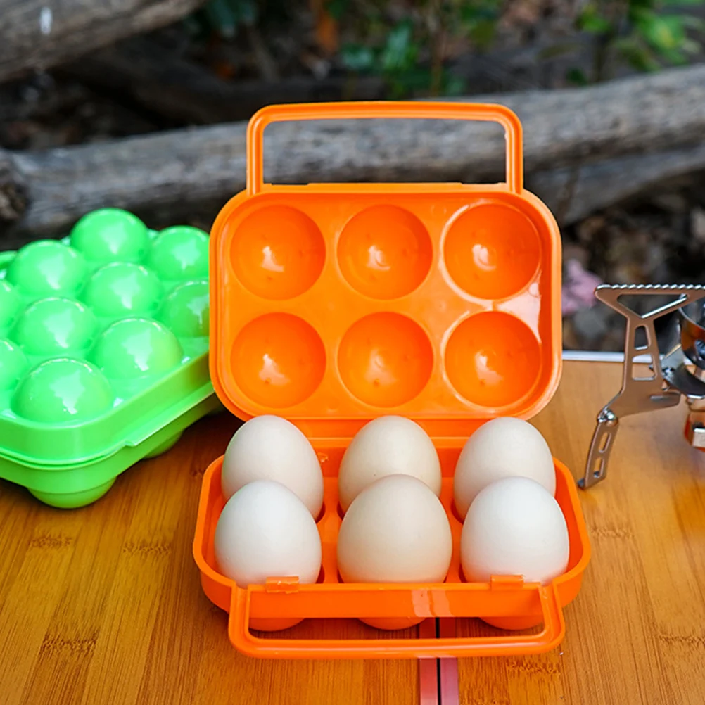 

2Pcs Portable Egg Boxes Thickened Cases 6 Grids for Safe Eggs Ideal BBQ Fishing Camping Fits Fridge Outdoor Storage Container