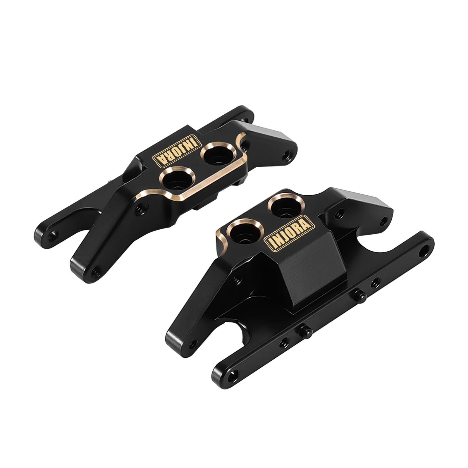 INJORA Black Coating Brass Skid Plate Steering Knuckles C Hubs Axle Tubes for 1/24 FMS FCX24M