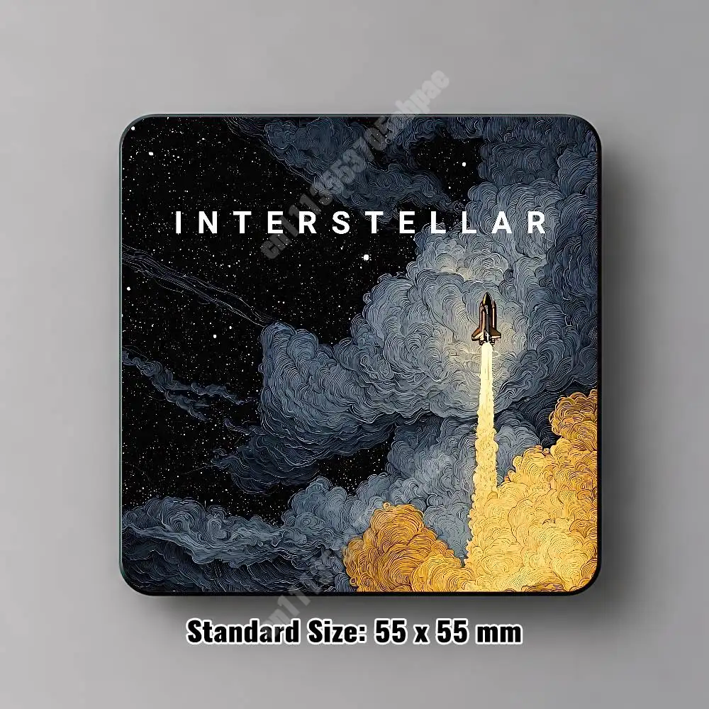 I-Interstellar-S Christopher Nolan Sci-Fi Magnetic Sticker Removable Fridge Decal for Metal Surfaces Magnet Label