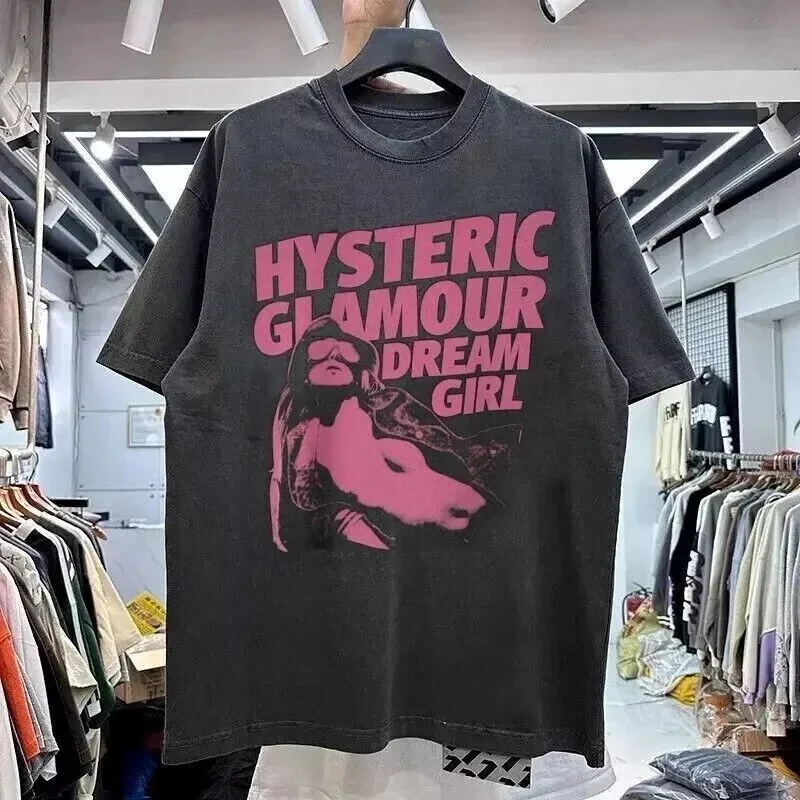 Camiseta Hysteric Glamour, camiseta Unisex de manga corta, camiseta Unisex de manga corta de Hip Hop de moda Vintage de verano americano