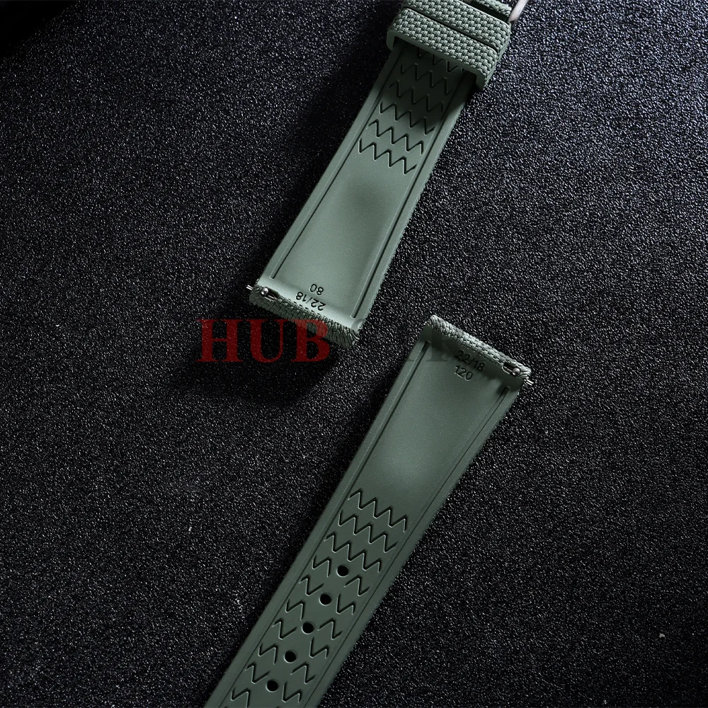 FKM Rubber Watchband 20mm 21mm 22mm Watch Strap Quick Release Bracelet for Omega for Seiko for Citizen for Rolex WeaveGrain Band view 4