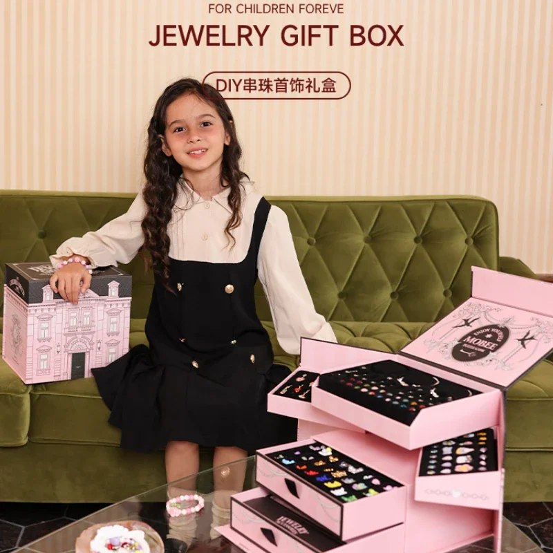 

mobee DIY handmade beaded jewelry gift box bracelet kids girls toys daughter's treasure beautiful star castle